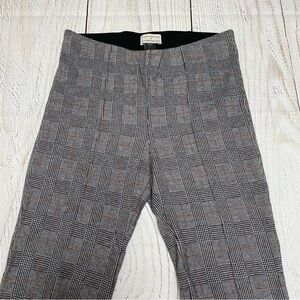 Anthropologie Black and White Plaid Crop Flare Pants Small